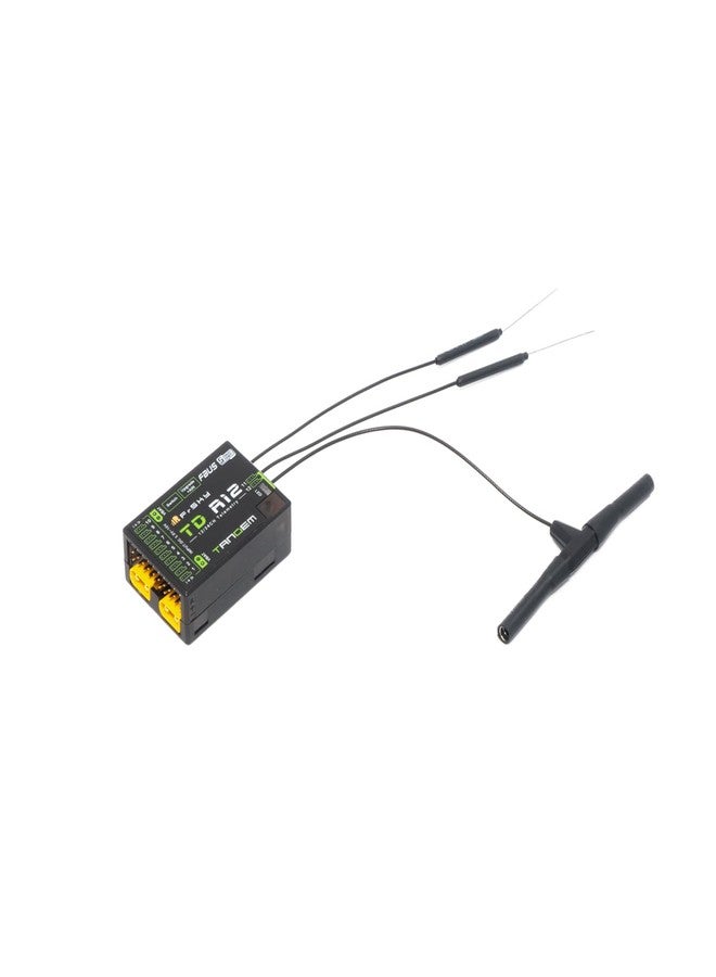 FrSky Tandem TD R12 Dual-Band 2.4GHz/900MHz 12CH Receiver with Triple Antenna, Dual Power XT30 Input, Built-in Power Switch, Black Box, OTA Update, SBUS/FBUS/S.Port for RC Models - Image 2